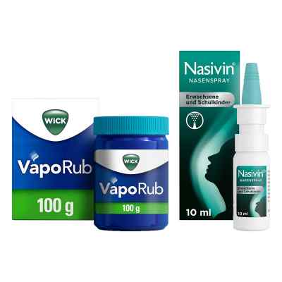 Wick VapoRub Erkältungssalbe 100 g + Nasivin Nasenspray ohne Kon