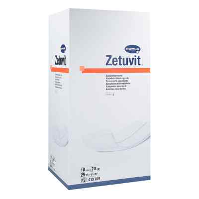 Zetuvit Saugkompresse steril 10x20 cm 25 stk von PAUL HARTMANN AG PZN 02724340
